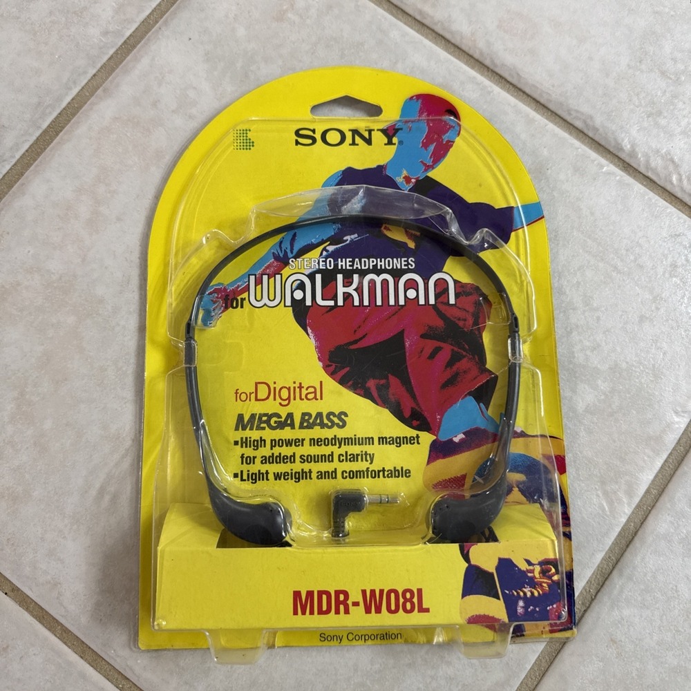 Stereo Headphones for WALKMAN SONY MDR-W08L 1995 Digital Mega Bass NEW Sealed